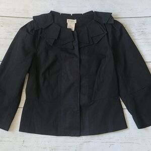 Elevenses Black Blazer Blue/White Inside Partial Tag Size 10